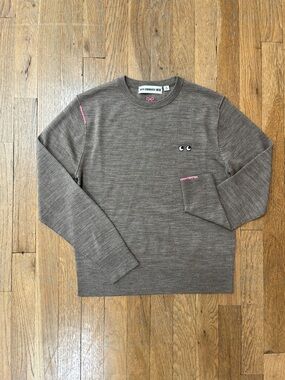 Uniqlo x Anya Hindmarch Crewneck Sweater with Pink Stitch Detailing